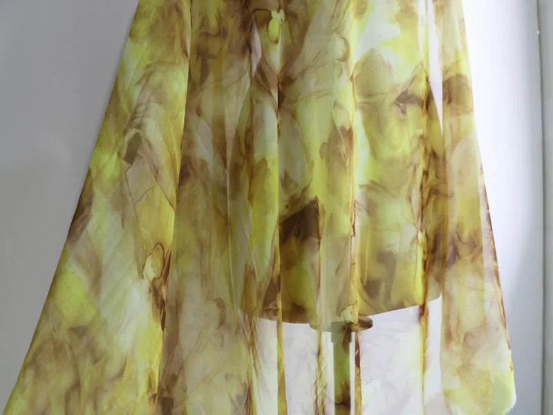 2 м/лот светильник вес 30d шифон прозрачная ткань пляжное платье шарфы абстрактный цветочный принт шифон tissu материал