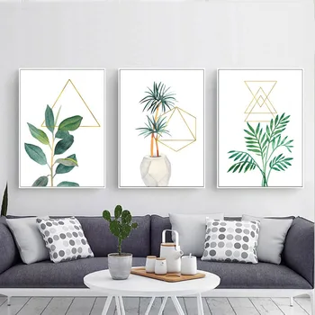 

Idyllic green plant oil painting canvas art poster and photo wall pictures of living room decoration home decor canvas painting