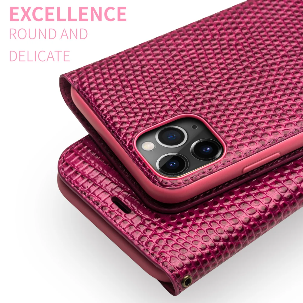 QIALINO Модный чехол из натуральной кожи для телефона Apple iPhone 11 Pro Max защитный чехол с отделениями для карт для женщин для iPhone 11