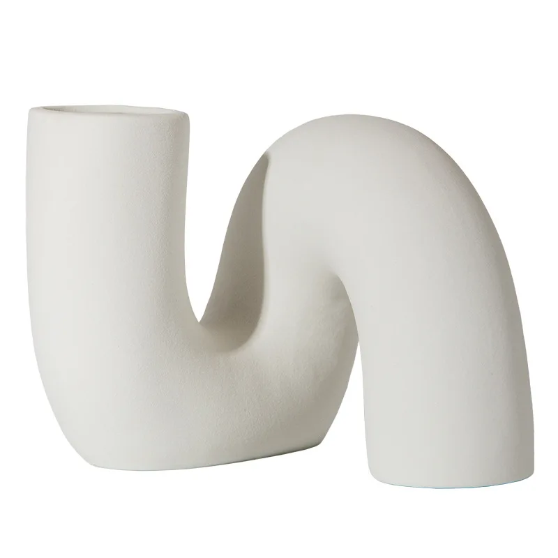 Nordic Style Ceramic Vase, Modern Art Flower Arrangement Pot Ornaments, Living Room Decor Desk Office, Interior Home Decoration 6