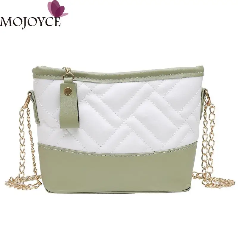 

Female Fashion Crossbody Bag Lady Casual Square PU Leather Hit Color Messenger Bags Women Chain Zipper Shoulder Handbags