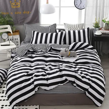 

Thumbedding Black And White Bedding Set Stripes Fashionable Classic Duvet Cover Single King Queen Full Twin Comfortable Bed Set