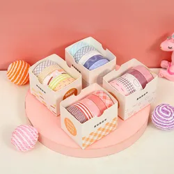 Ensemble de bande adhésive Washi, 5 rouleaux/boîte, ruban adhésif décoratif pour Scrapbooking, fournitures de papeterie scolaire 