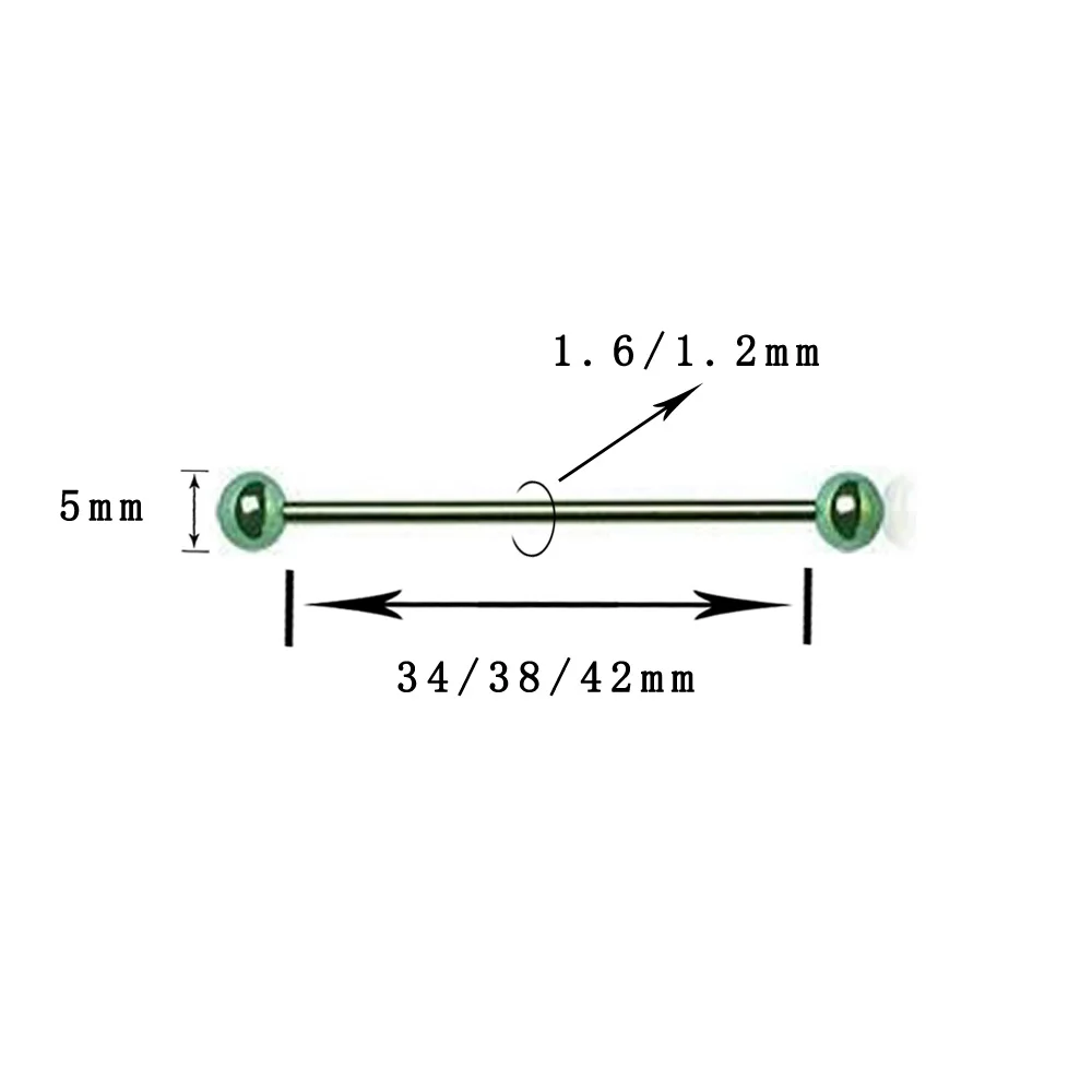 80X/набор, цветной шарик из нержавеющей стали, пирсинг-штанга для языка, кольцо на кнопке, хирургический пирсинг, Сексуальные Ювелирные изделия для тела для женщин, пирсинг в пупок - Окраска металла: Green