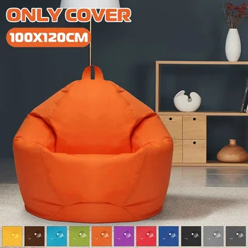 

Lazy BeanBag Sofas Cover Chairs without Filler Linen Cloth Lounger Seat Bean Bag Puff asiento Couch Tatami Living Room 100x120cm