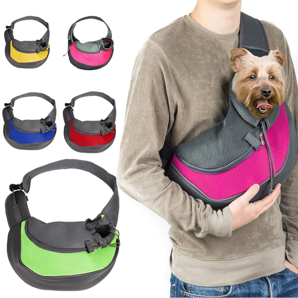 Pet Puppy Carrier Outdoor Travel Handbag Pouch Mesh Oxford Single