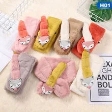 Сезон осень-зима с изображением рождественского лося лиса слон Детская шарфы для женщин в Корейском стиле с героями мультфильмов для детей, плюшевый шарф теплая верхняя одежда для мальчиков и девочек Одежда для маленьких