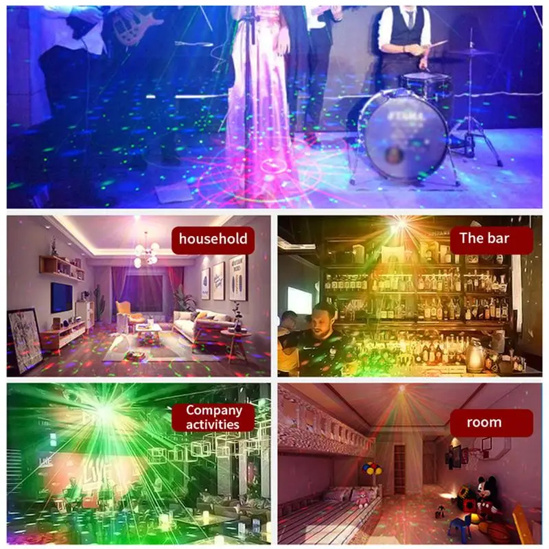 RGB LED Crystal Disco Magic Ball With 60 Patterns RG Laser Projector DJ Party Holiday Bar Christmas Stage Lighting Effect