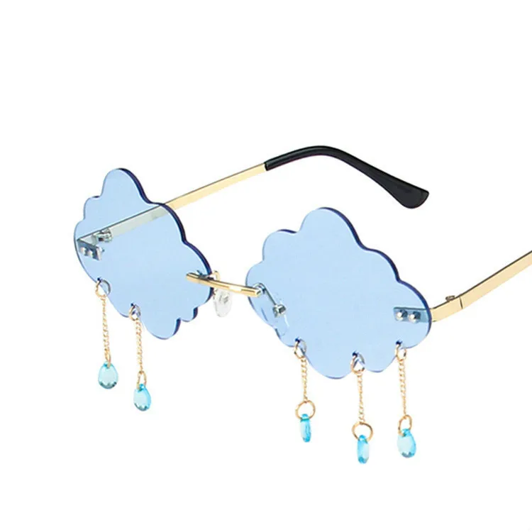 Винтажные Солнцезащитные очки без оправы 2020 солнцезащитные с кисточками и