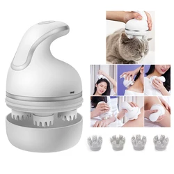 Masseur de tête électrique 3D imperméable pour animaux de compagnie, appareil de massage du cuir chevelu, massage des tissus profonds du corps, dispositif vibrant, soulage la Fatigue 
