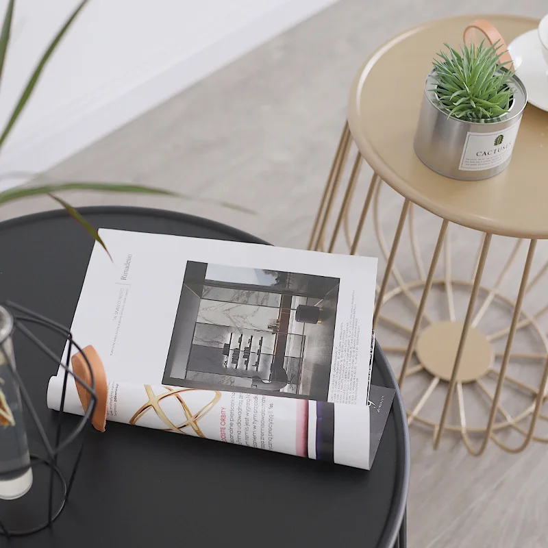 Nordic Iron Art Creative Simple Sofa Coffee Table Metal Living Room Office Ins Wind Milk Tea Shop Lazy Sofa Table Desk