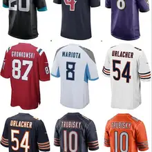 Мужская майка Mitchell Trubisky 10 Brian Urlacher 54 marcous Mariota 8 Rob Gronkowski 87 Lamar Jackson 8 Deshaun Watson 4 Chicago