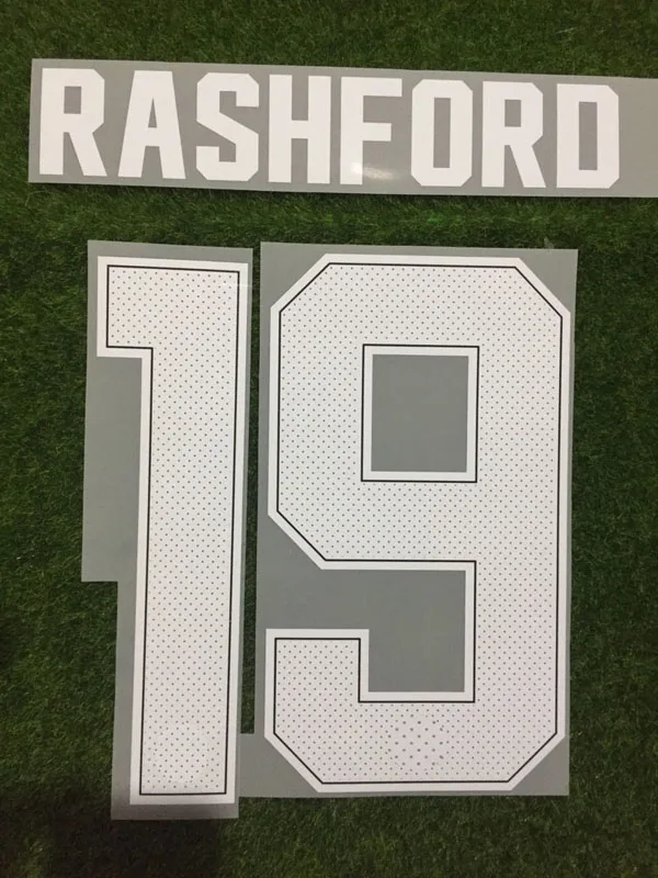 Ucl Ibrahimovic Martial Nameset Pogba Rashford Carrick De Gea Mata Lukaku печать устойчивая стирка Флокирование - Цвет: Away RASHFORD 19