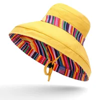 Hot Unisex Sun Hats Women Summer Double Side Bucket Hat Girl Pure Color Panama Fedoras Outdoor Fisherman Hat Visor Basin Cap 2