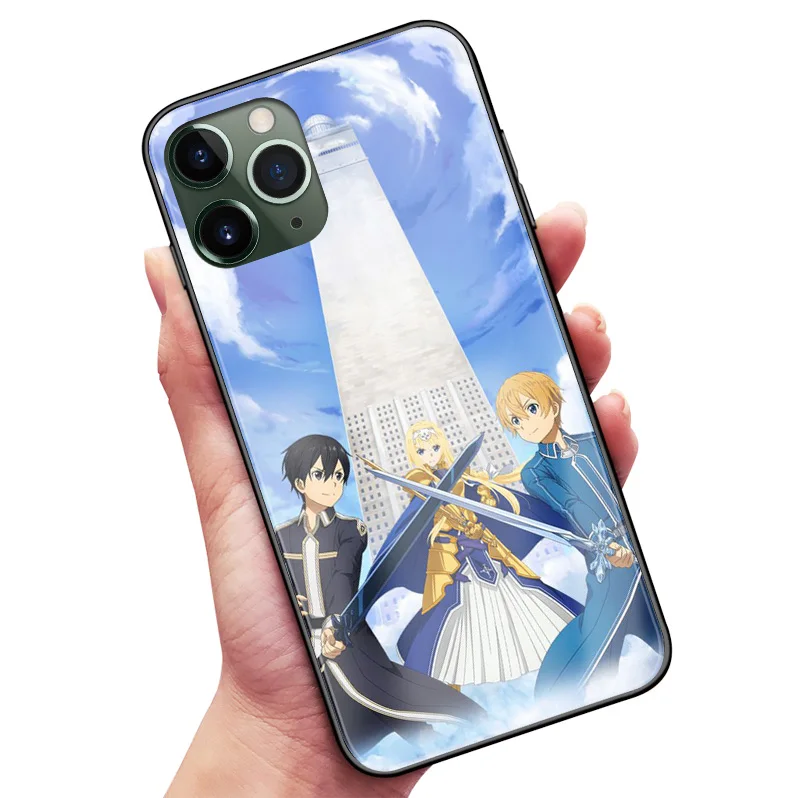 Kiito Eugeo Swords Cross Alice Zuberg стеклянный Мягкий силиконовый чехол для телефона IPhone SE 6 7 8