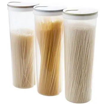

Promotion! 3 pcs Tall Food Storage Cylinder Shaped Spaghetti Noodle Container Box for Grain Cereal Oatmeal Nuts Beans