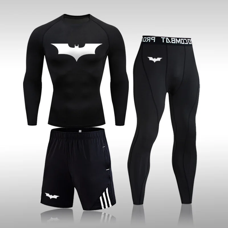 Mejor Compra Traje deportivo de LICRA para MMA para hombre, ropa deportiva de secado rápido, compresión, Kit de entrenamiento, ropa interior térmica YypyNX5R8