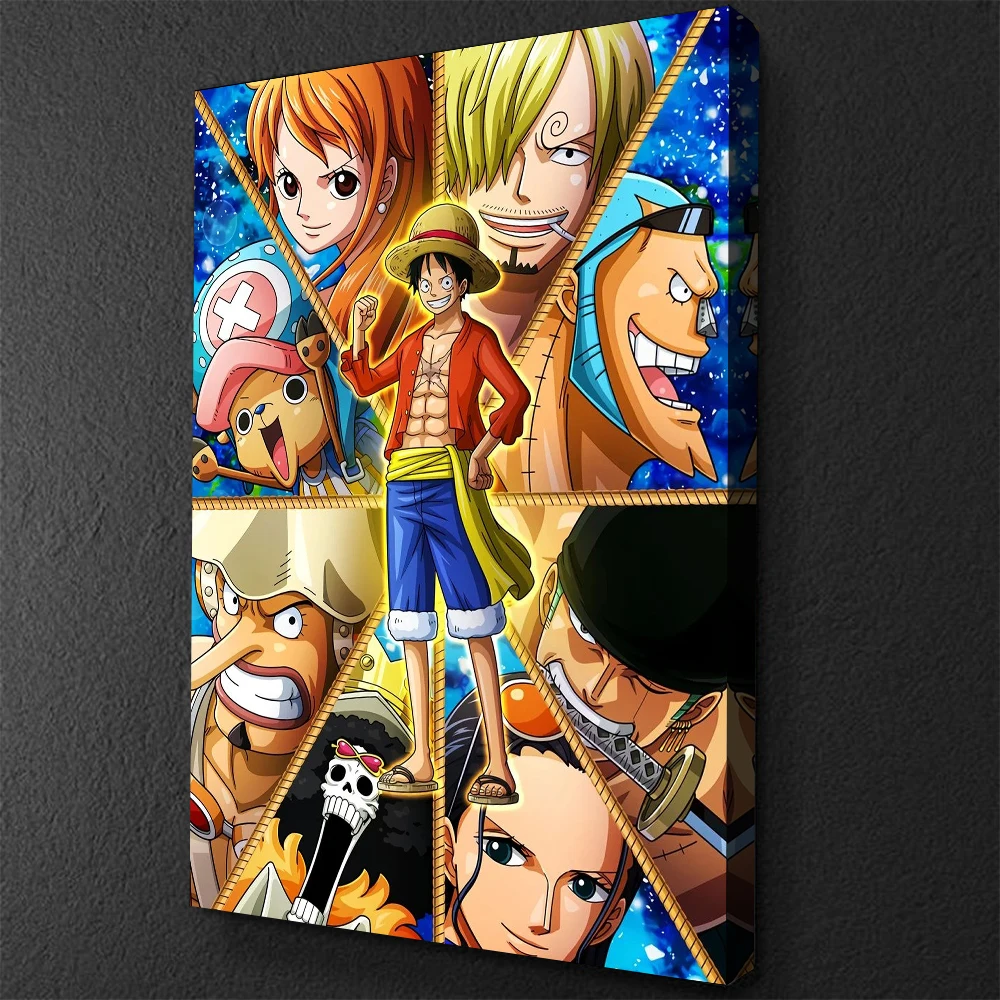Nordic Canvas Painting Poster Hd Prints Wall Art Anime One Piece Straw Hat Pirates Pictures Modular Living Room Home Decor Frame Aliexpress Home Garden