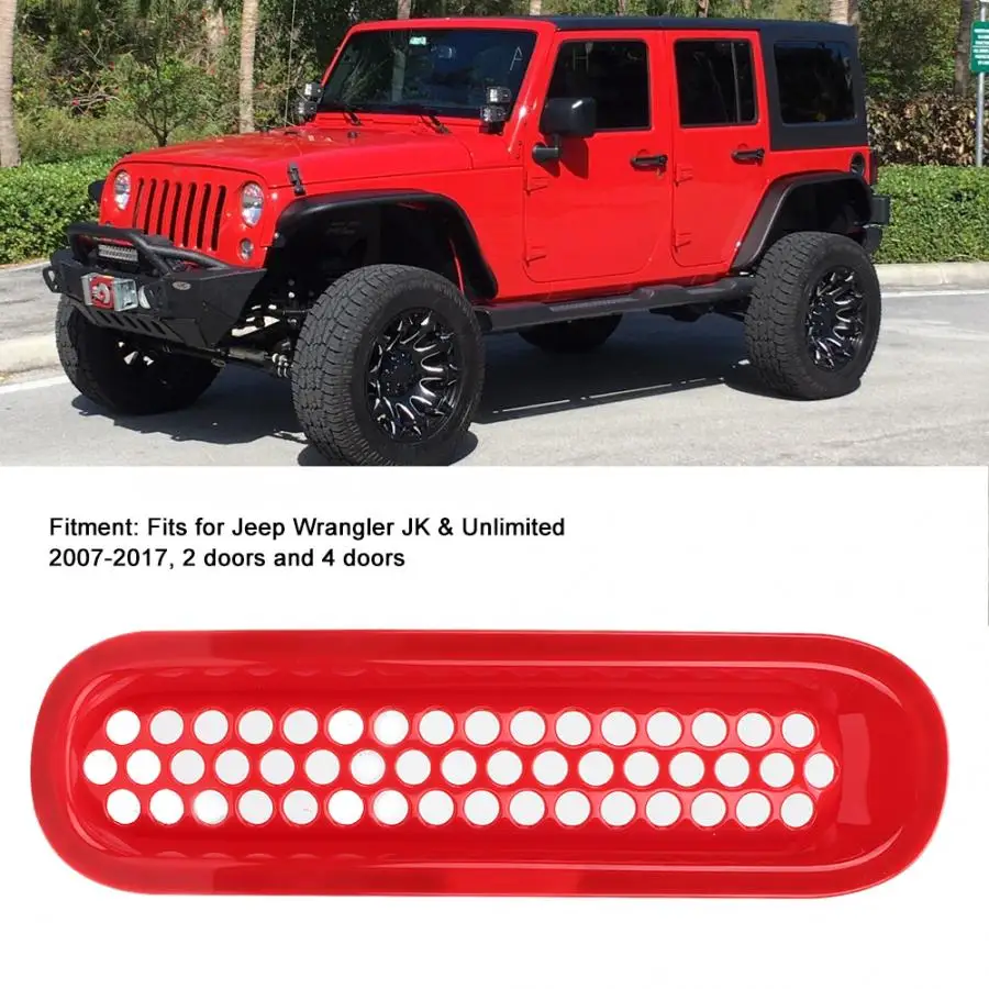 7 шт. Красный Автомобильный передний бампер сетка решетка подходит для Jeep Wrangler JK