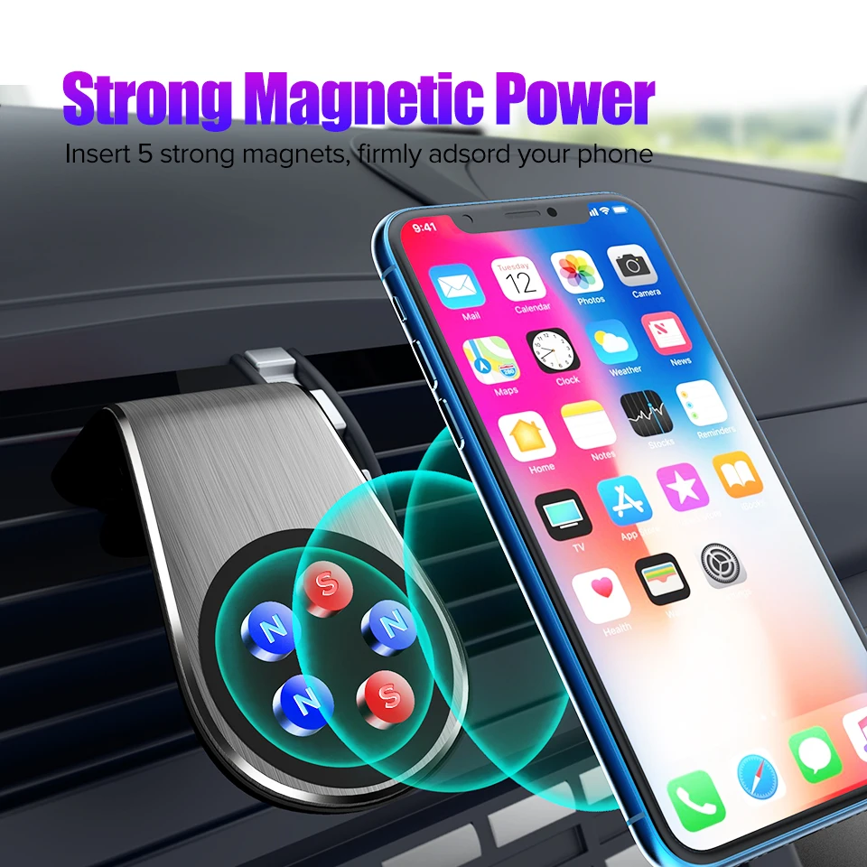 Venroii магнитный автомобильный держатель для телефона, крепление на вентиляционное отверстие, крепление для мобильного телефона, магнитная поддержка в автомобиле, gps подставка, универсальная для iPhone 11X8 7