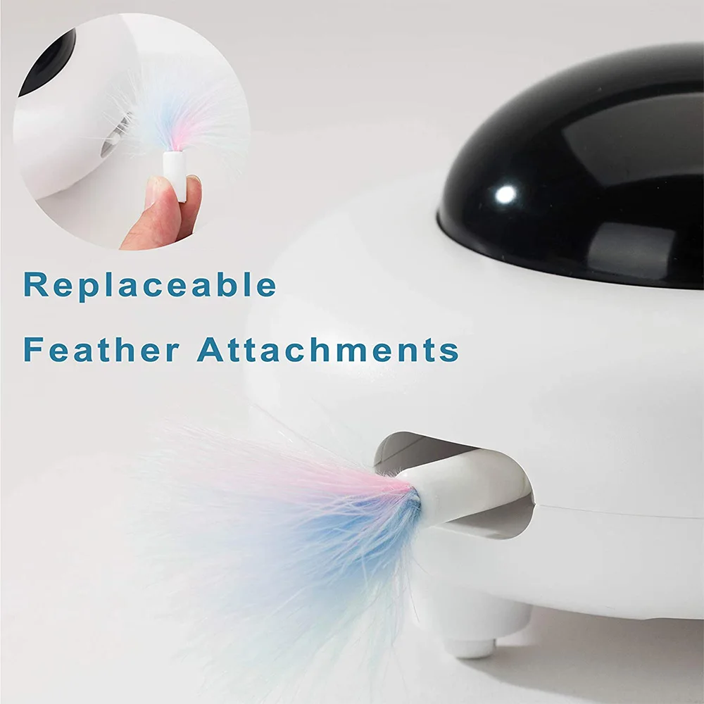 interactive cat toy with rotating feather