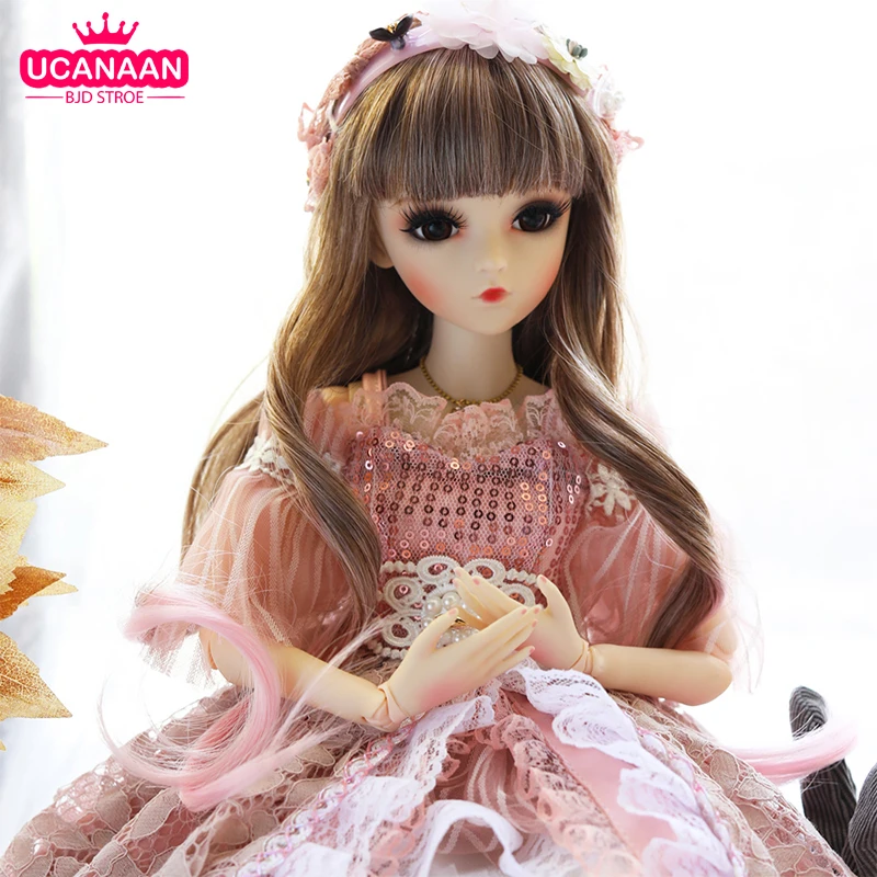 UCanaan/1/3 18 Шаровые опоры кукла 60 см BJD дворец Стиль с Полный комплект одежды парик