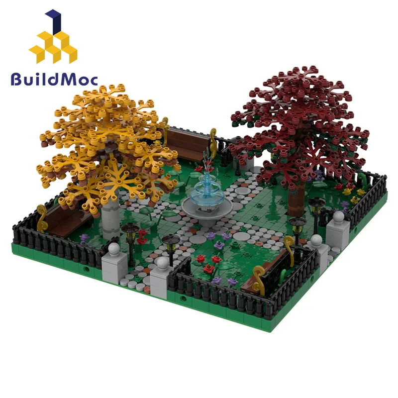 

Friends Vintage maple leaf Park Series Modular Park #2/4 sides connection Building Blocks Bricks Playgame Girl Toys