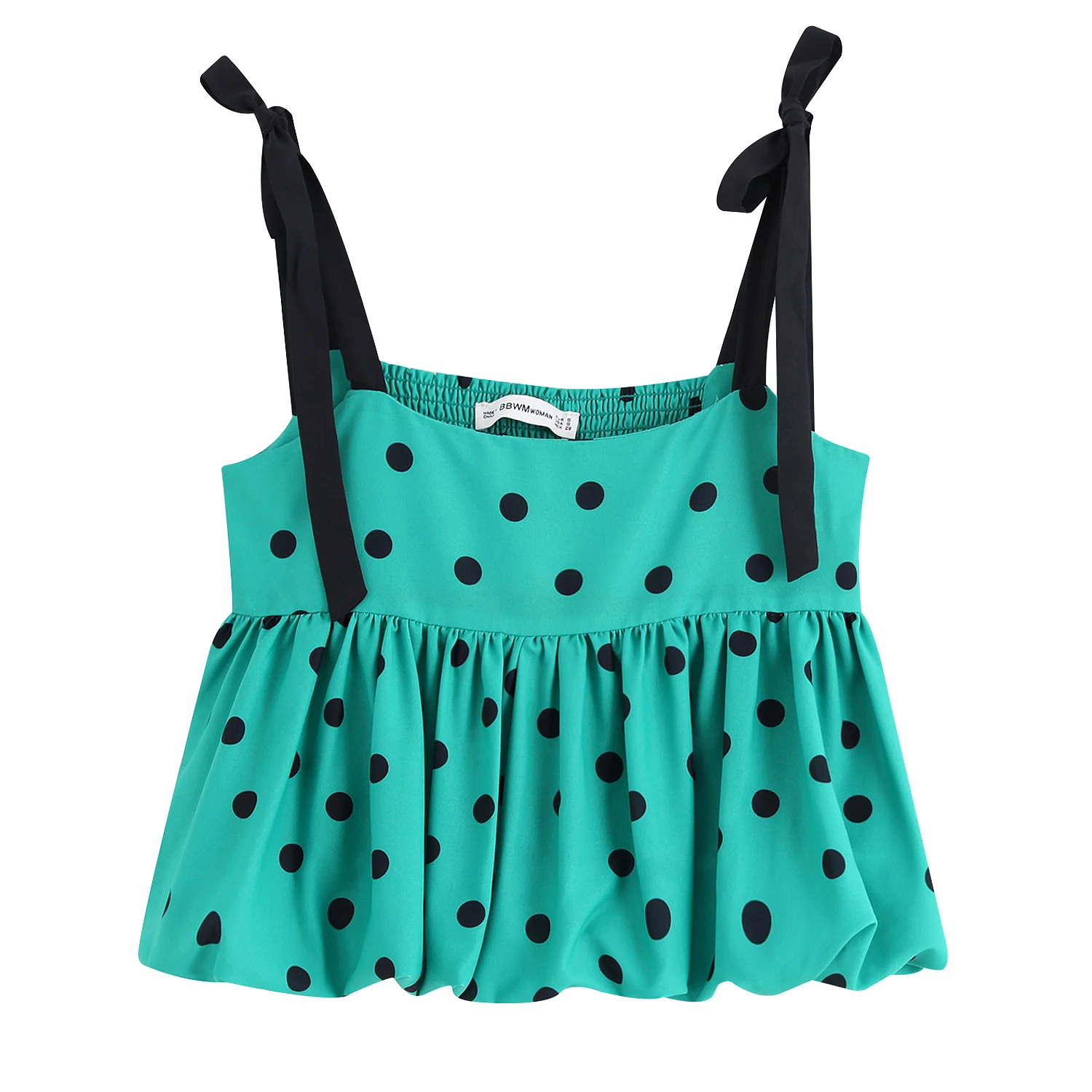 

Fandy Lokar Dot Printed Blouses Women Fashion Spaghetti Strap Shirts Women Elegant Ruffles Tops Female Ladies HA