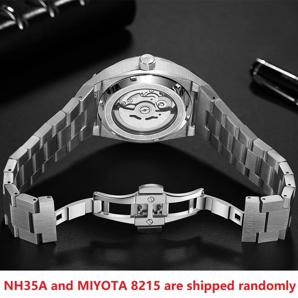 Mechanical Watch CADISEN Automatic Mens Watches Fashion Stainless Steel Japan NH35A Watch Men Mechanical Wristwatch Relogio Masculino