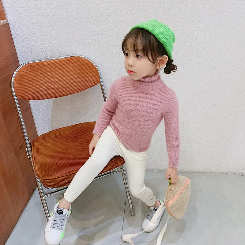 Winter Solid Baby Girls Sweater Turn Down Collar Boys Clothes Children Warm Fur Long Sleeve Girl Knitwear Kids Cardigan