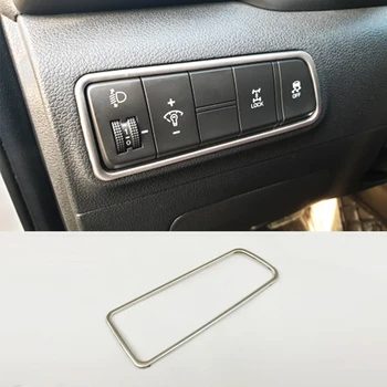 

For Hyundai Tucson 2015 2016 2017 2018 2019 2020 Stainless steel LHD Car Headlamps Adjustment Switch Cover Trim Car Styling 1pcs