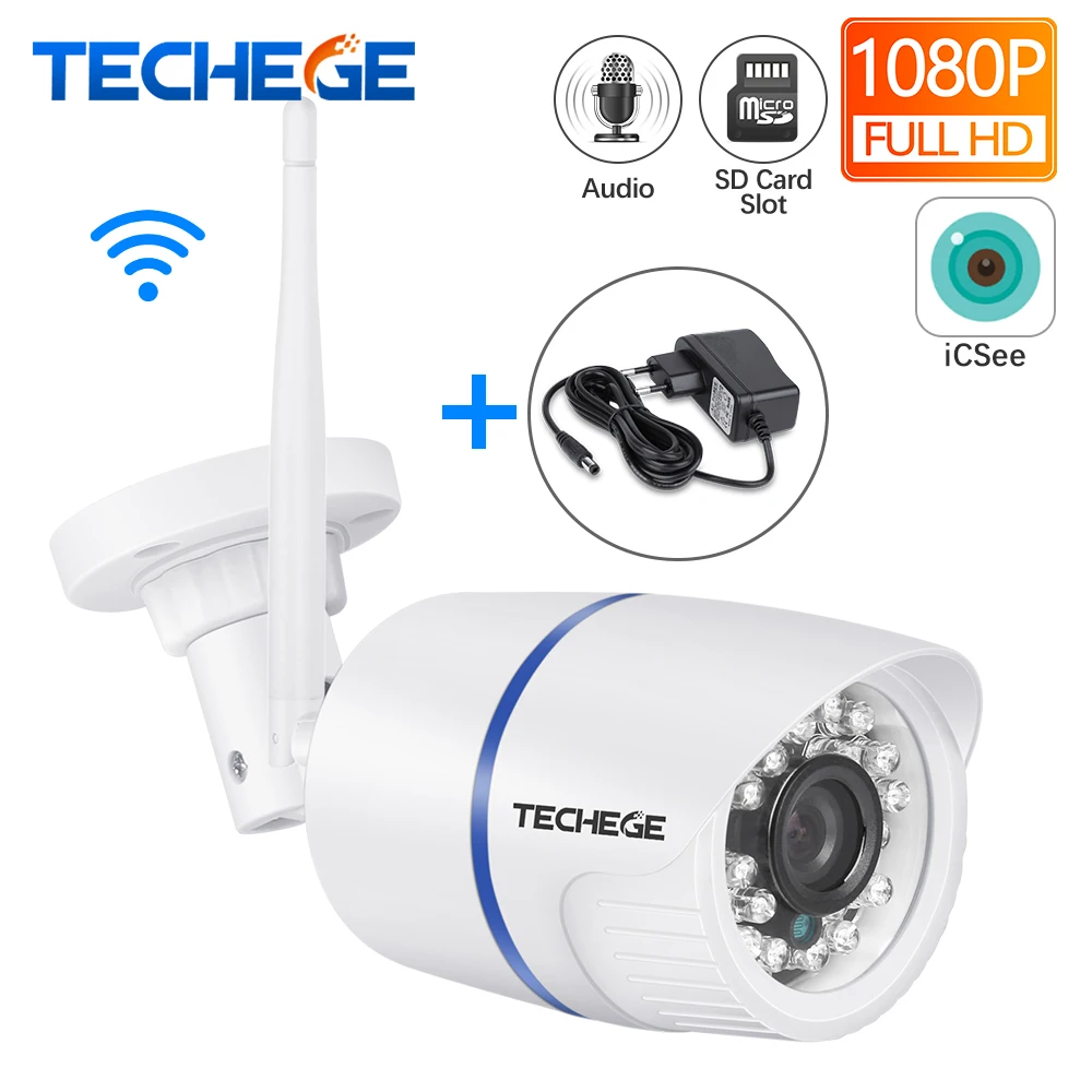 Techege 720 P 960 P 1080 P WI-FI IP Камера HD 2.0MP аудио WI-FI Камера Ночное видение TF карты Беспроводной Проводная камера видеонаблюдения P2P Onvif