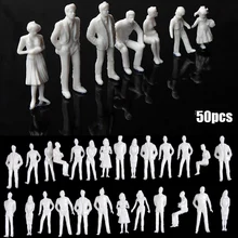 50 pçs 1:50/75/100/150/200 escala modelo figuras brancas modelo arquitetônico escala humana modelo diy personagem plástico povos
