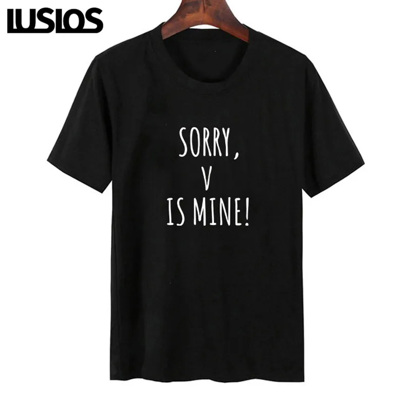 LUSLOS Новое поступление летних футболок с надписью SORRY JUNGKOOK IS MINE! Печатных футболка
