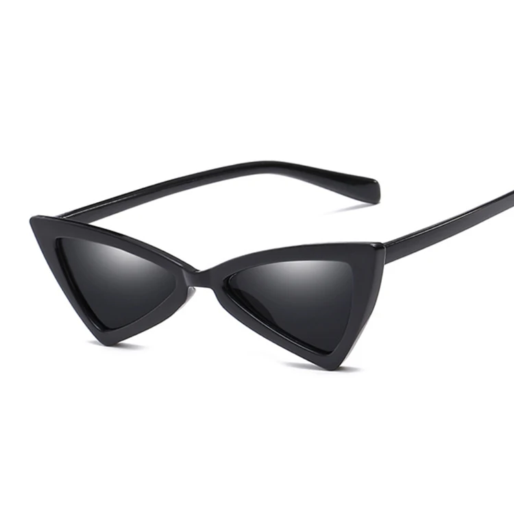 Новые солнцезащитные очки кошачий глаз женские Модные Винтажные Солнцезащитные очки Женские Треугольные сексуальные ретро Oculos De Sol Feminino UV400 - Цвет линз: BlackGray
