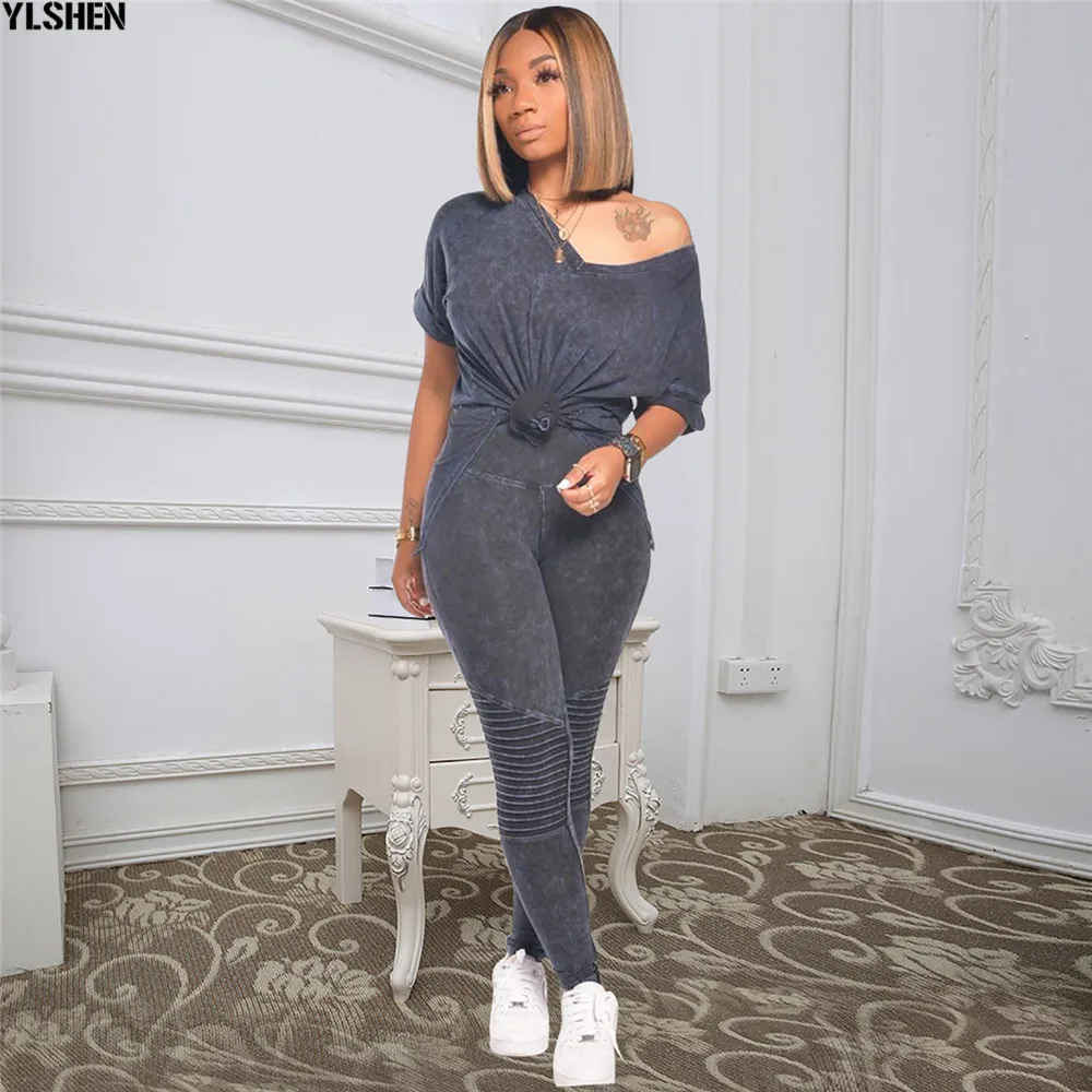 Two Piece Set Women 2020 Fashion Clothes African Dresses for Women Dashiki Dress Tops and Bodycon Pants 2 Piece Sets Outfits 03