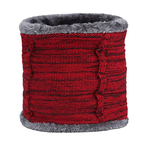 Xlamulu Skullies Beanies Зимние шапки для мужчин вязаная шапка для женщин Gorras мешковатая теплая мягкая Балаклава для шеи мужская Шапочка Шапочки - Color: wine red scarf