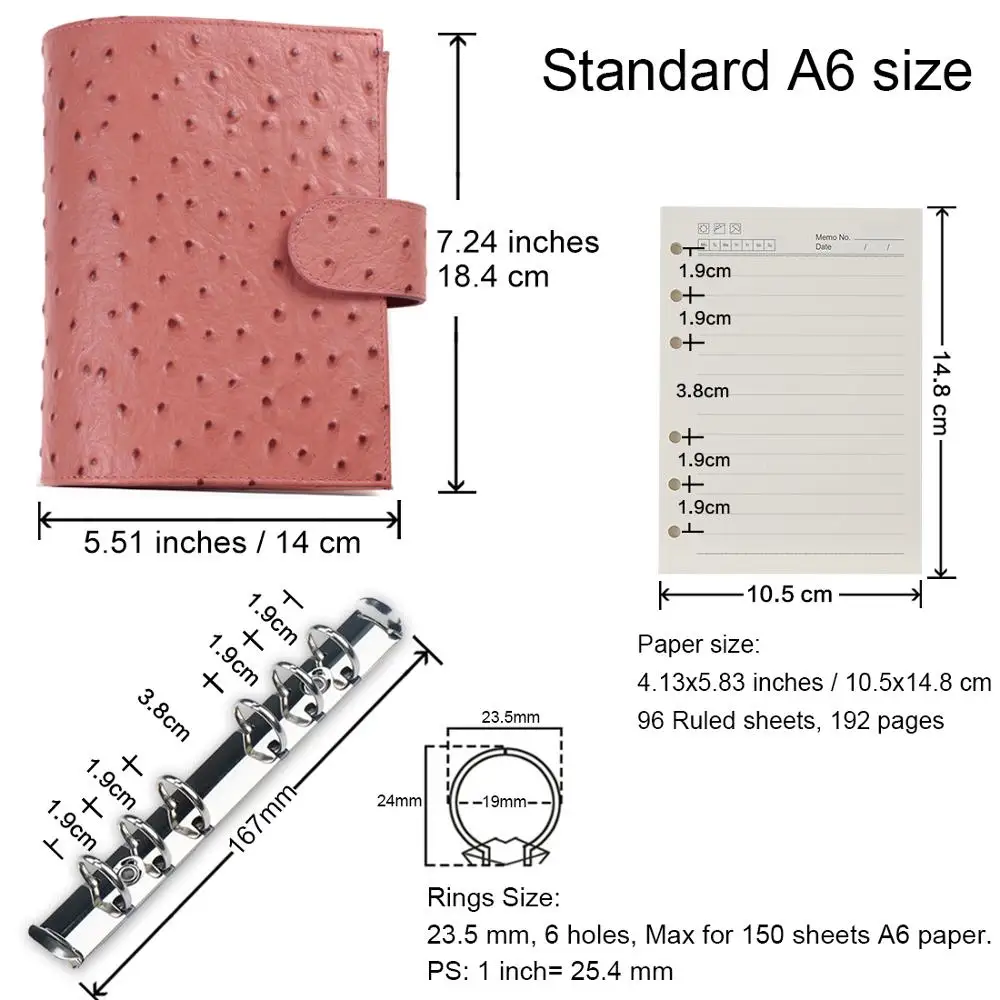 Правильный Размер А6 натуральная кожа блокнот планировщик Органайзер связующее кольцо Обложка Дневник Журнал альбом для зарисовок программа с большим карманом