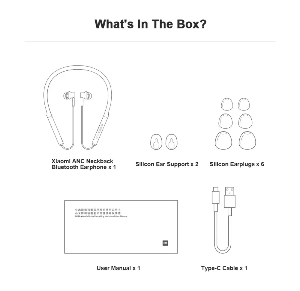 New Xiaomi ANC Bluetooth Earphone Neckband Headset Wireless Magnetic Bluetooth Hybrid Noise Cancelling HD Sound With MIC (11)