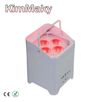 

8lights/Case free shipping 4pcs 18w 6 in1 led dmx wireless battery powered led par light with iOS Android WIFI for wedding