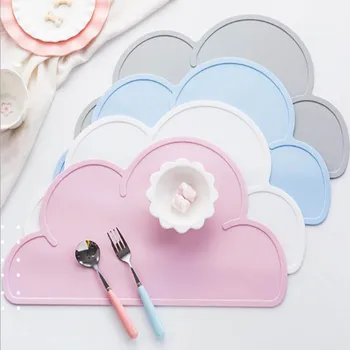 

Easy Kitchen Food Grade Pad Silicone Table Waterproof Mat Plate gadget 1Pcs Cloud Shape Placemat Kids heat Cleaning insulation