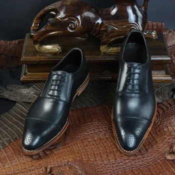 

Sipriks Mens Church Shoes Black Leather Brogues Oxfords Shoes Italian Custom Sewing Welted Shoes Elegant Mens Dress Shoes Boss