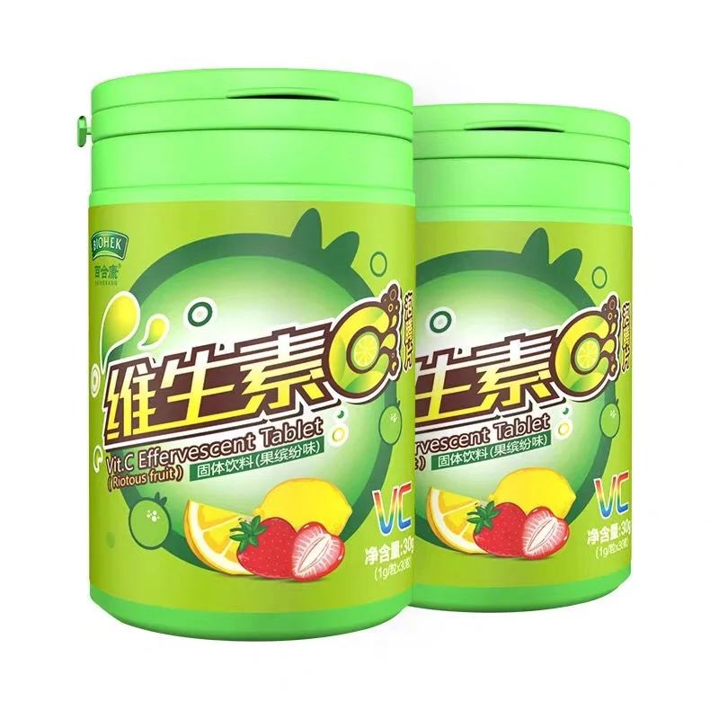 Vitamin C Effervescent Tablets 60 Tablets Vc Vitamin C High Concentration Children Adult Women Drink 2 flavors