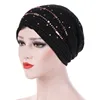 Verano encaje fino Turbante de algodón sólido gorros Hijab interiores de brillo suave de las mujeres musulmanas Turbante sombrero de la cabeza Hijab Underscarf tapa ► Foto 3/6