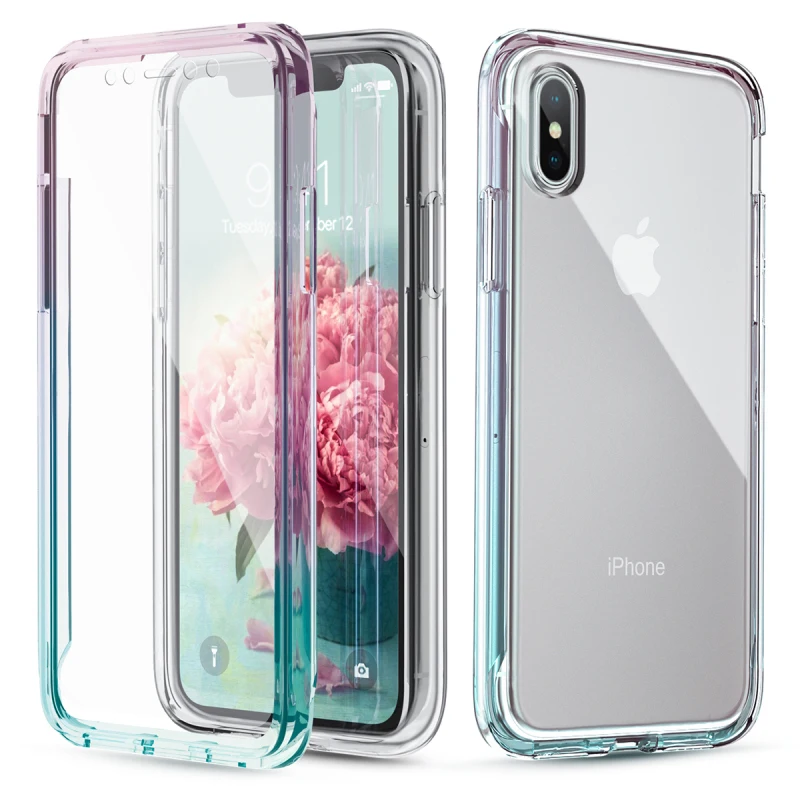 

Colorful Gradient Clear CaseFor iPhone 11 Pro Max case Transparent Soft Silicone Cover for iphone X XS XR Phone Back Case Coque