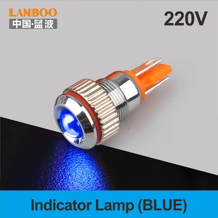 8mm-Blue(220V) LANBOO 8 мм IP68 водонепроницаемый точечный светильник красный зеленый желтый Буле 12 В 24 в 110 В 250 В светодиодная металлическая контрольная лампа световой индикатор - Цвет: 8mm-Blue(220V)