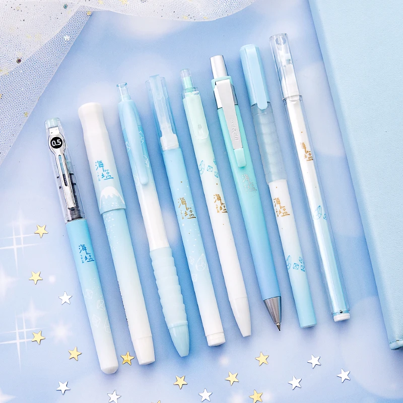 

Creativity Simple Press Gel Pen Black Neuter Pen Lot Pen Drawing Pen Students Stationery Kawaii 0.5mm Cute Ballpoint Pen Set