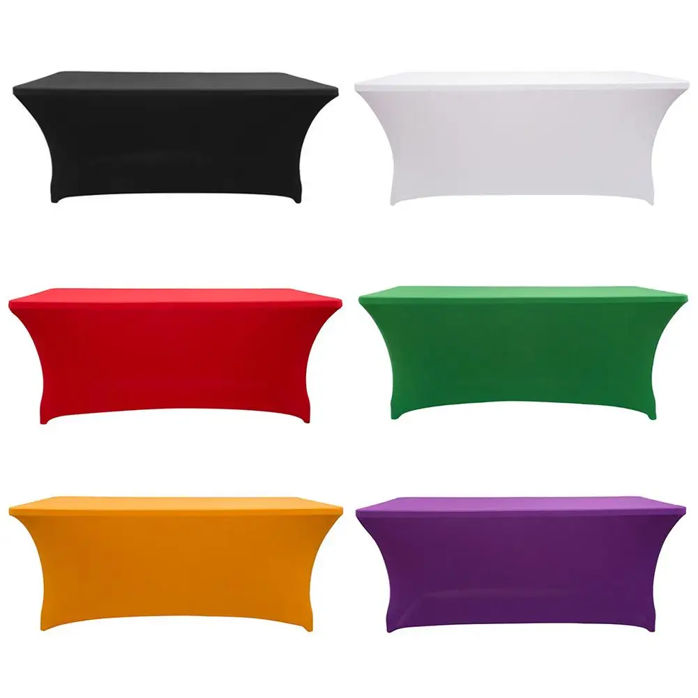  Stretch Spandex 6ft Rectangular Table Cover Hunter Green Fitted Tablecloth for Standard Folding Tab