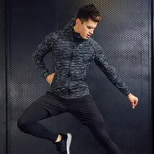 Весенняя, осенняя и зимняя мужская одежда для фитнеса плюс бархатная Толстовка спортивное пальто для бега облегающее быстросохнущее тренировочное пальто