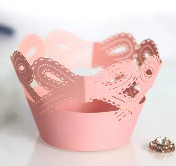 

50/100pcs Bow tie Wedding Decoraion Material Wrapping Paper Cupcake Wrappers, Laser Cut Kid Birthday Christmas Party Cake Decor